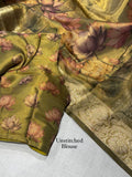 Chandana , Golden Glass Tissue Silk Saree for women -DP001TSS