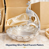 Set of 10 , Silver Plated Peacock Platter with Seude Box Packing for Gifting This Diwali 2026 - VI001PP