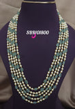 Ashley , 5 Layered Pastel Green beads and White Pearls Mix Necklace for women -LUCK001PL
