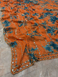 Juicy Orange Faux Georgette Beads & Real Mirror, Digital Print Work Saree -RAAL001OS