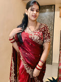 New Diwali 2026 Special Space Silk Saree with Ready made Blouse-AURA001SWB