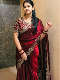 New Diwali 2026 Special Space Silk Saree with Ready made Blouse-AURA001SWB