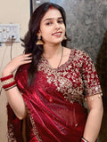 New Diwali 2026 Special Space Silk Saree with Ready made Blouse-AURA001SWB
