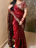 New Diwali 2026 Special Space Silk Saree with Ready made Blouse-AURA001SWB
