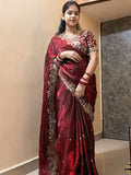 New Diwali 2026 Special Space Silk Saree with Ready made Blouse-AURA001SWB