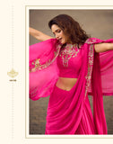 Designer Pink Karwachauth 2026 Special Saree with Shrug -RIMP001PSS