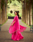 Designer Pink Karwachauth 2026 Special Saree with Shrug -RIMP001PSS