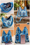 New Blue Knitted Hand Bag ethnic style adjustable one-shoulder cross-body holiday sling bag -SC001ESA