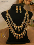 Mehar , Gold Plated Double Layered Necklace Set for women -LK001DL