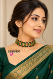 Manika , Traditional Beads and Polki Kundan Choker for Women -SBR001WCB