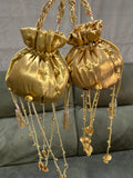 Gota Metallic Ghungroo Potli combo of 10 for return gifting -VI001GPC