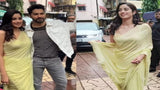 Bollywood Celebrity Janhvi Kapoor in Bawal Yellow Saree -SSS001JK