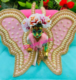 FLORAL FANTASY , HEAVY PEARL WORK PEARL BUTTERFLY WORK POSHAK FOR KANHAJI WITH TIARA-GGKP001P