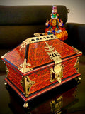 Authentic Handmade Rosewood Royal Ethnic Jewellery Box with Brass Embellishments-AUNP001
