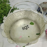 SARANGI, ANTIQUE FINISH GERMAN SILVER FLOWER BASKET WITH HANDLE-SNFB001