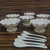 SET OF 6 ,IMPORTED GERMAN SILVER WAHSABLE CE CREAM BOWLS SET -SNIBS001