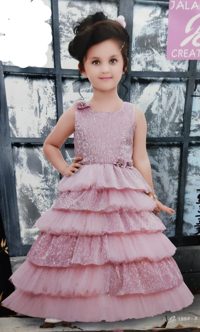 PRETTY PRINCESS IN PINK, PINK PARTY WEAR GOWN FOR LITTLE PRINCESS-ANUB ...