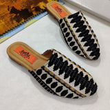 STYLISH  CLOTH EMBROIDERY MULES FOR WOMEN -JCEM001