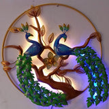 METALLIC PEACOCK WALL DECOR  WITH LED LIGHTS -GANUPWD001