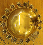 Soosi Decorative Designer brass Urli with Brass flowers,birds and Butterfly  blooms  Decorative Showpiece -HDBU001