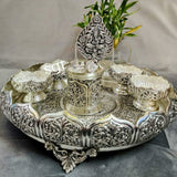 GANEHSA JAYAM, ANTIQUE FINISH GERMAN SILVER URLI SET WITH GANESHA DIYA-SNUSGD001