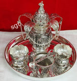 ANTIQUE FINISH GERMAN SILVER MANGAL KALASHA  PUJA SET -SNMKS001