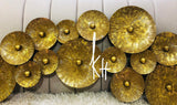 THE BIG GOLDEN MUSHROOMS ON LOG WALL DECOR-SKDGMWD001