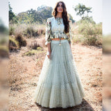 Pastel Grey Digital Lehenga (Semi-Stitch)-MAWL001