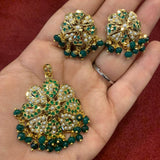 PEARL JADAU PENDANT AND EARRING SET FOR WOMEN -HYDPS001