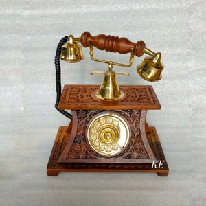 MAHARAJA WOODEN HAND CRAFTED TELEPHONE -SKDMT001