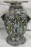 The RADHAMADHAVAM  Vase, a splendidly modeled sculpture in German Silver-SNRMV001