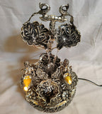 ANTIQUE FINISH GERMAN SILVER LADY DIYA FOUNTAIN -SNGSF001