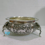 GAJINI,ANTIQUE FINISH GERMAN SILVER BOWL/URLI-SGWGSU001