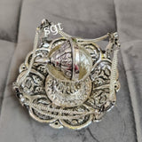 BEAUTIFUL ANTIQUE FINISH GERMAN SILVER KUMKUM DABBI -SNKD001