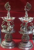 SURABI,  PAIR OF  2 ANTIQUE FINISH GERMAN SILVER DEEPAMS-HDAFD001