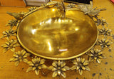 Soosi Decorative Designer brass Urli with Brass flowers,birds and Butterfly  blooms  Decorative Showpiece -HDBU001