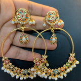 HYDERABADI JADAU LOOP EARRINGS FOR WOMEN-HYDLE001