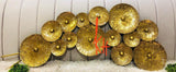 THE BIG GOLDEN MUSHROOMS ON LOG WALL DECOR-SKDGMWD001