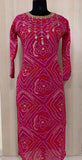 Banarasi kota long straight pattern smart party wear kurti with jardosi, gota, moti and stone hand work all over.