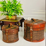DESIGNER WOODEN BOX SET OF 2 -SKDWB001