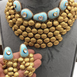 BEAUTY OF BLUE  SEA, SEA SHELL INSPIRED NECKLACE SET FOR WOMEN -MOENSSS001