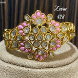 ZEVAR BRIDAL BRACELET WITH PINK AND WHITE KUNDAN STONES-RGWB001