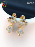 Beautiful swan earrings with stone embedded jumka