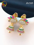 Beautiful swan earrings with stone embedded jumka