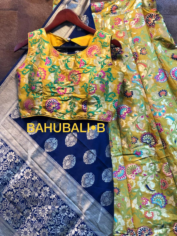 Banarasi Brocade  silk fabric lehenga with inner TT01