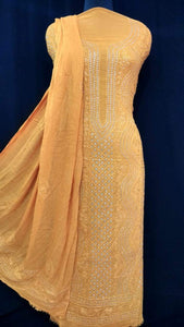 Peach colouredViscose Georgette Suit with Gota Patti work : 81011