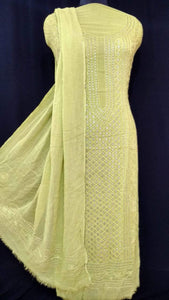 Lemon yellow Viscose Georgette Suit with Gota Patti work : 81002