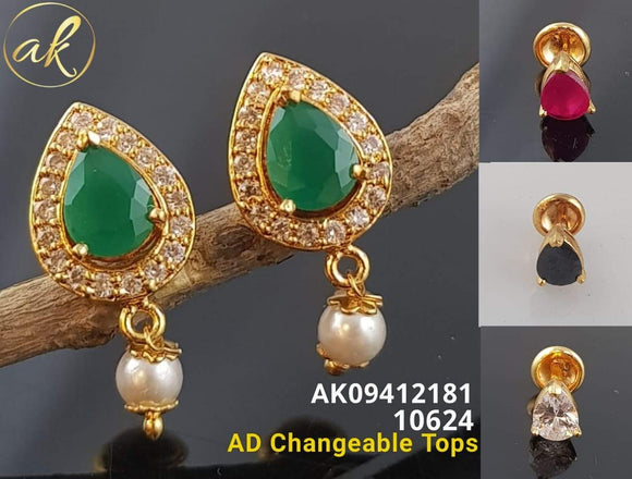 American diamond changeable stones earrings AD01