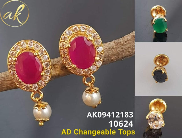 American diamond changeable stones earrings AD03