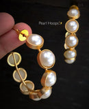 Pearl hoops earrings